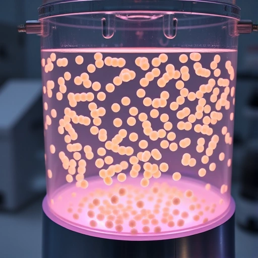 E. coli culture in laboratory bioreactor